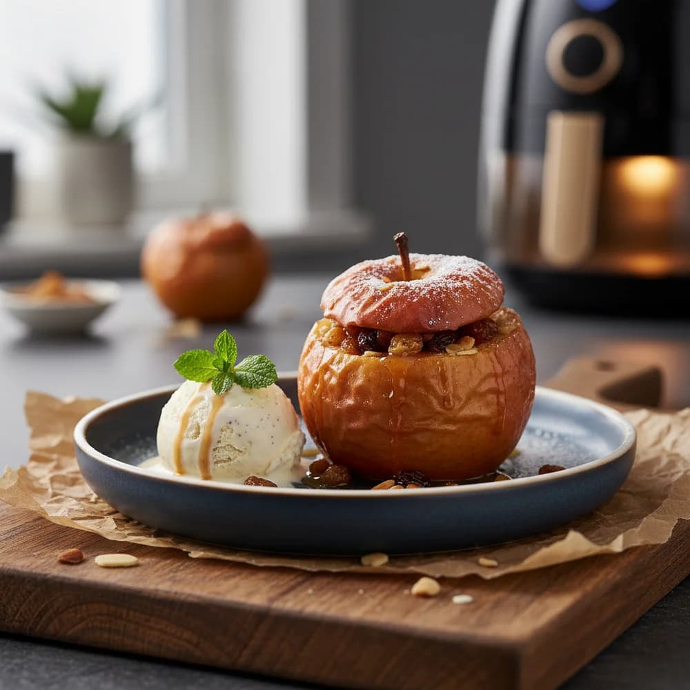 Airfryer Bratapfel mit Zimt-Marzipan-Füllung