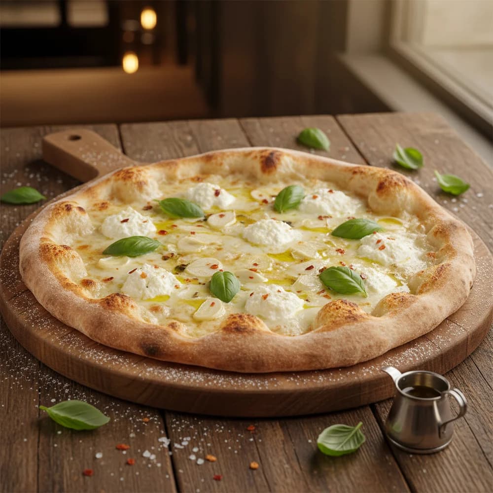 Aromatische Pizza Bianca mit Rosmarin und Knoblauch