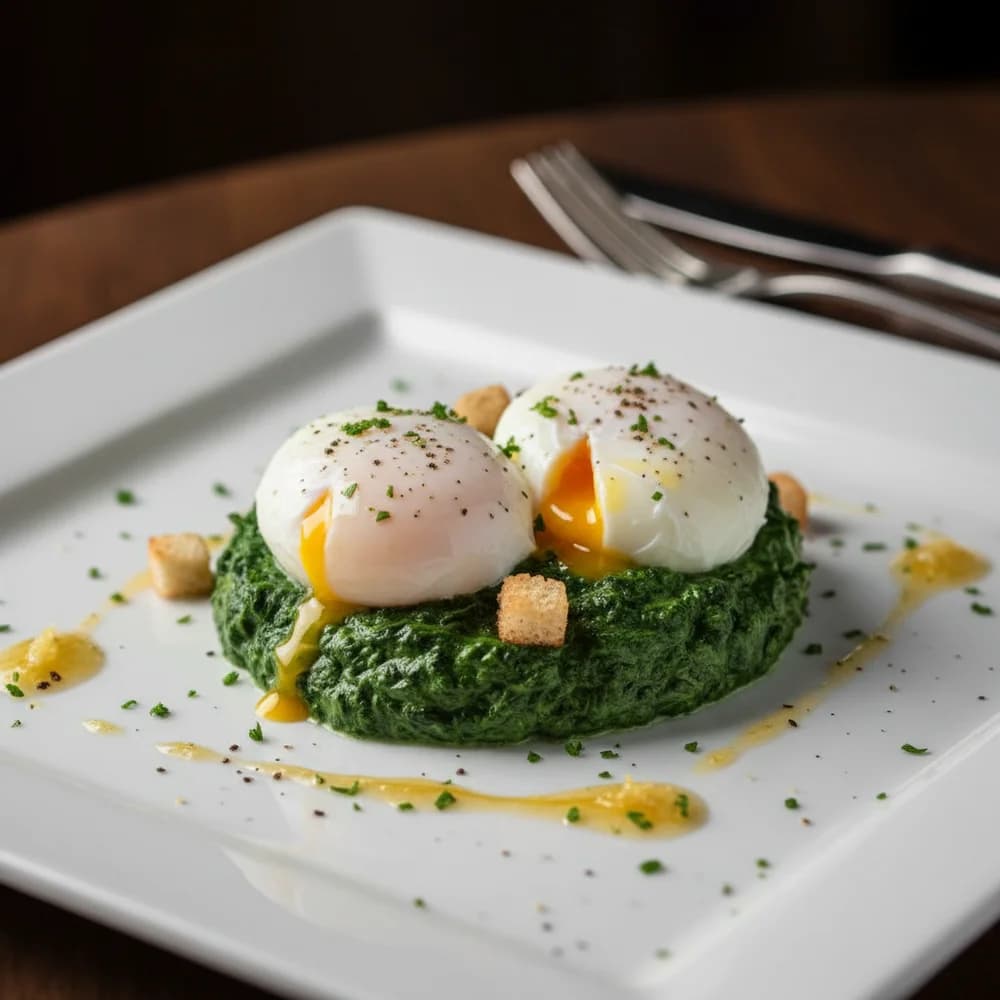 Cremiger Rahmspinat mit Spiegelei