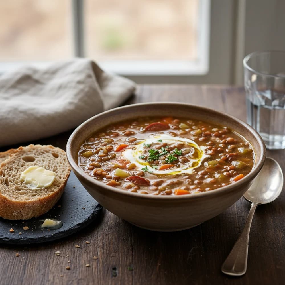 Herzhafte Linsensuppe nach Omas Art