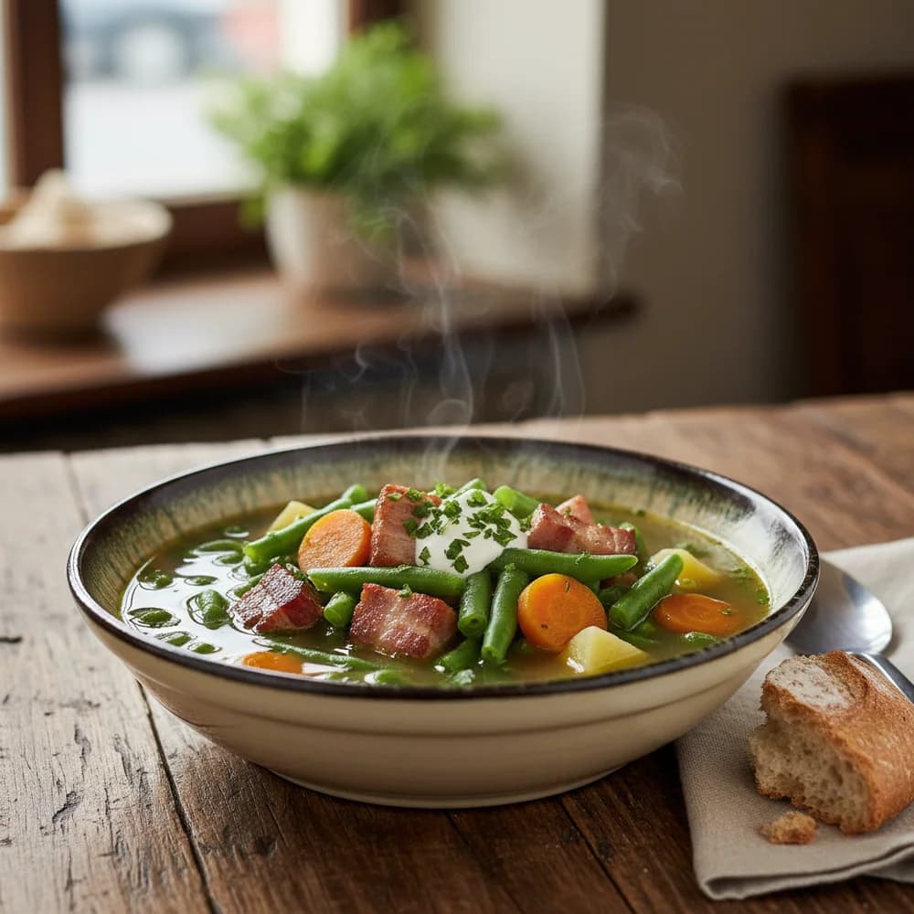 Herzhafte Schnippelbohnensuppe nach Großmutters Art