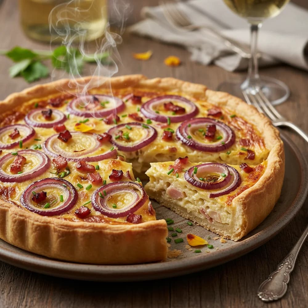 Herzhafter Elsässer Zwiebelkuchen