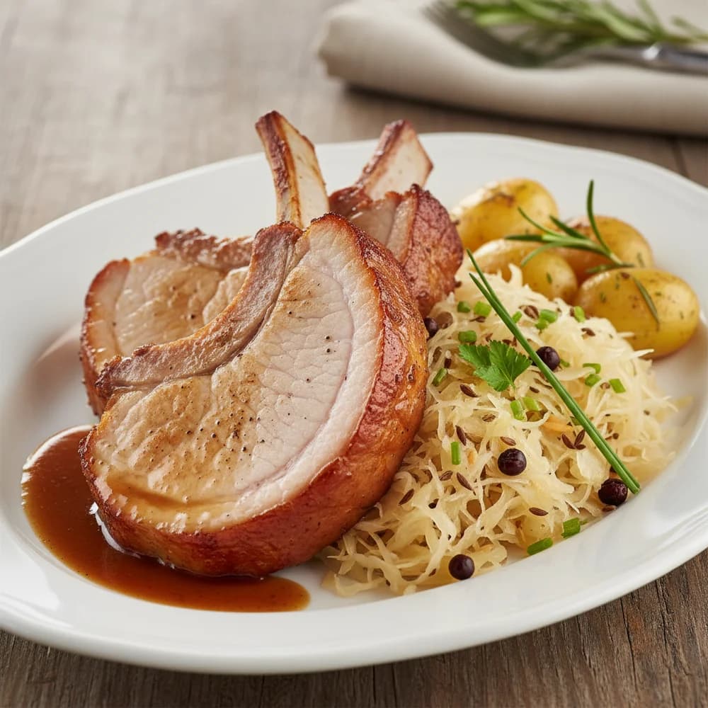 Herzhaftes Kasseler mit Apfel-Sauerkraut