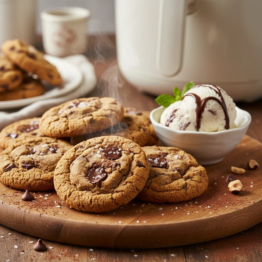 Himmlische Airfryer Chocolate Chip Cookies