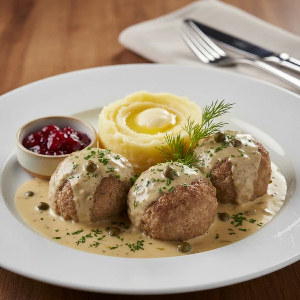 Klassische Königsberger Klopse mit Kapernsauce
