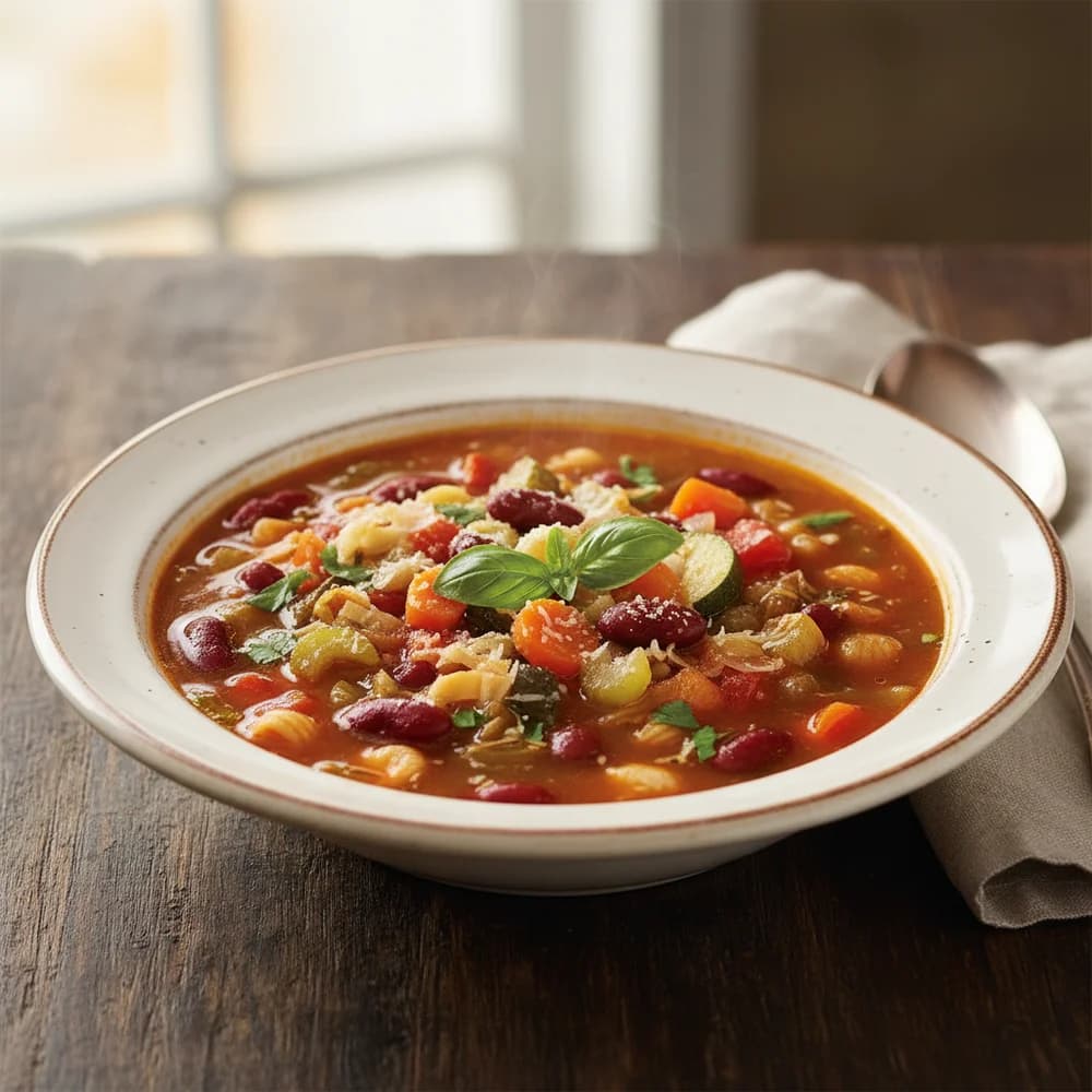 Klassische Minestrone – Herzhafte italienische Gemüsesuppe