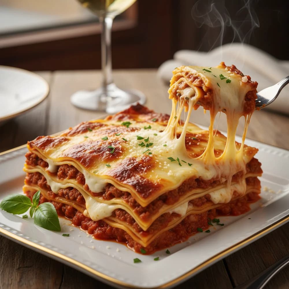 Klassische Rindfleisch-Lasagne Bolognese