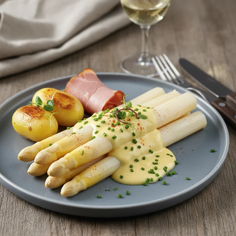 Klassischer Spargel mit hausgemachter Sauce Hollandaise
