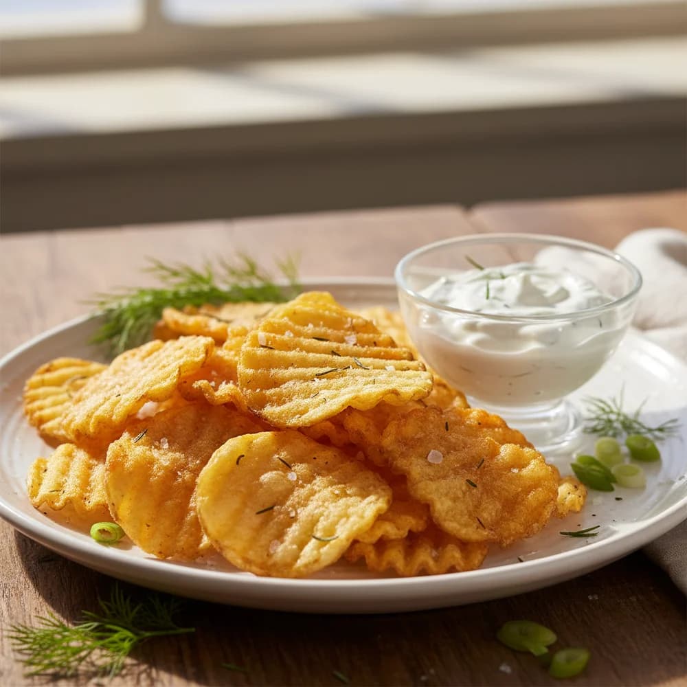 Knusprige Airfryer-Kartoffelchips mit Rosmarin-Meersalz