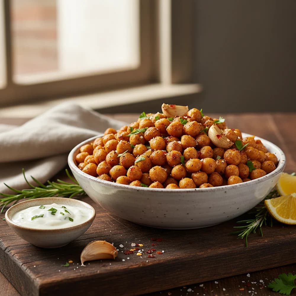 Knusprige Airfryer-Kichererbsen mit Paprika und Kreuzkümmel