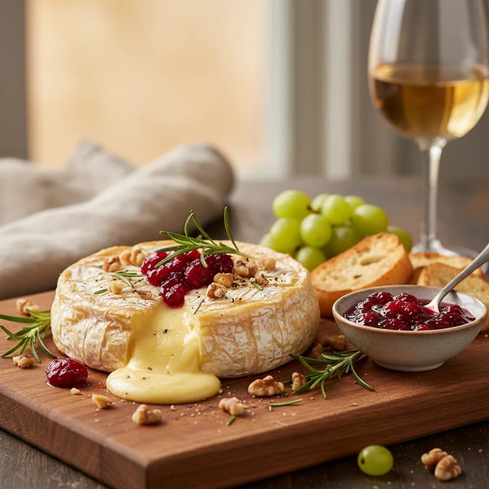 Knuspriger Airfryer Camembert mit Preiselbeeren