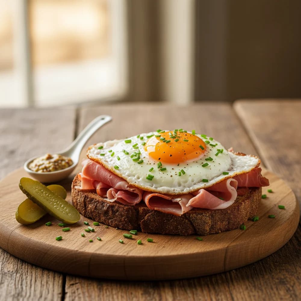 Strammer Max – Herzhaftes Bauernbrot mit Spiegelei und Schinken