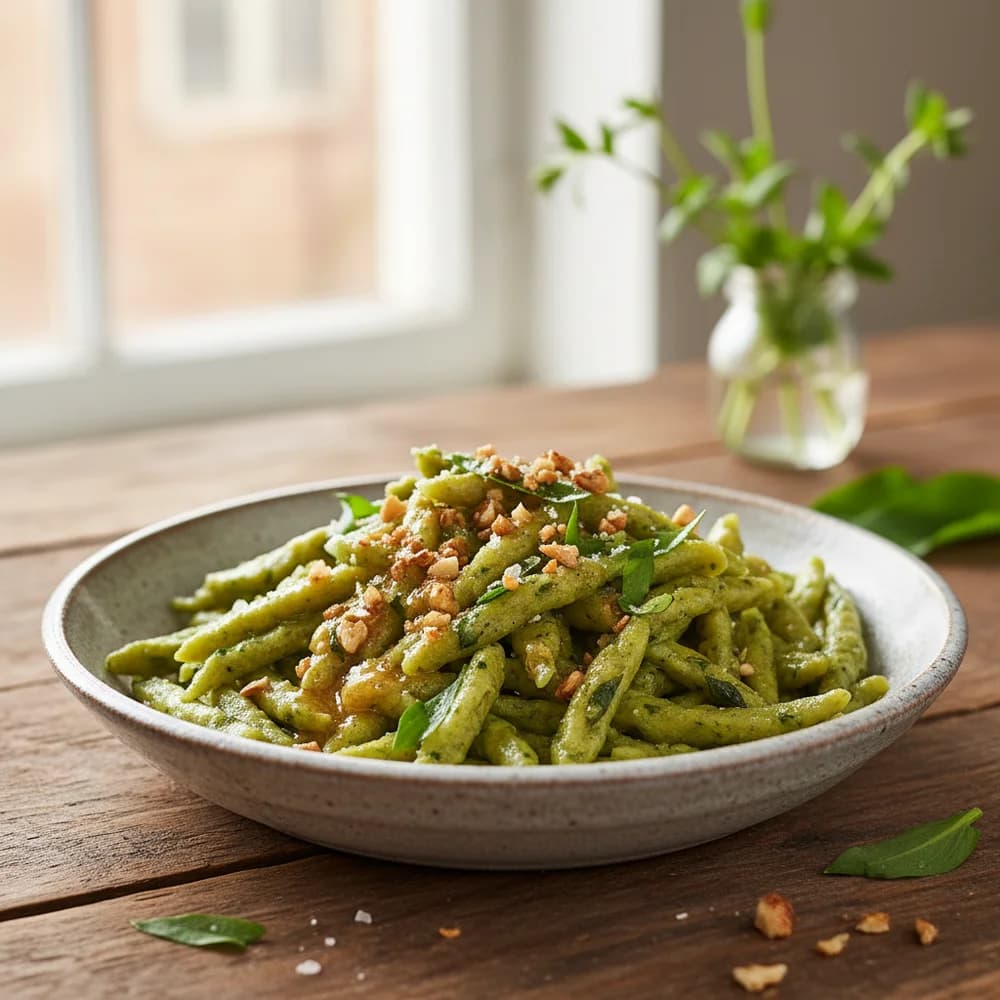 Aromatische Bärlauch-Spätzle mit Nussbutter