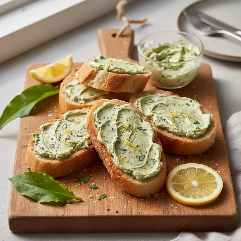 Aromatisches Bärlauch-Zitronen-Butter-Brot