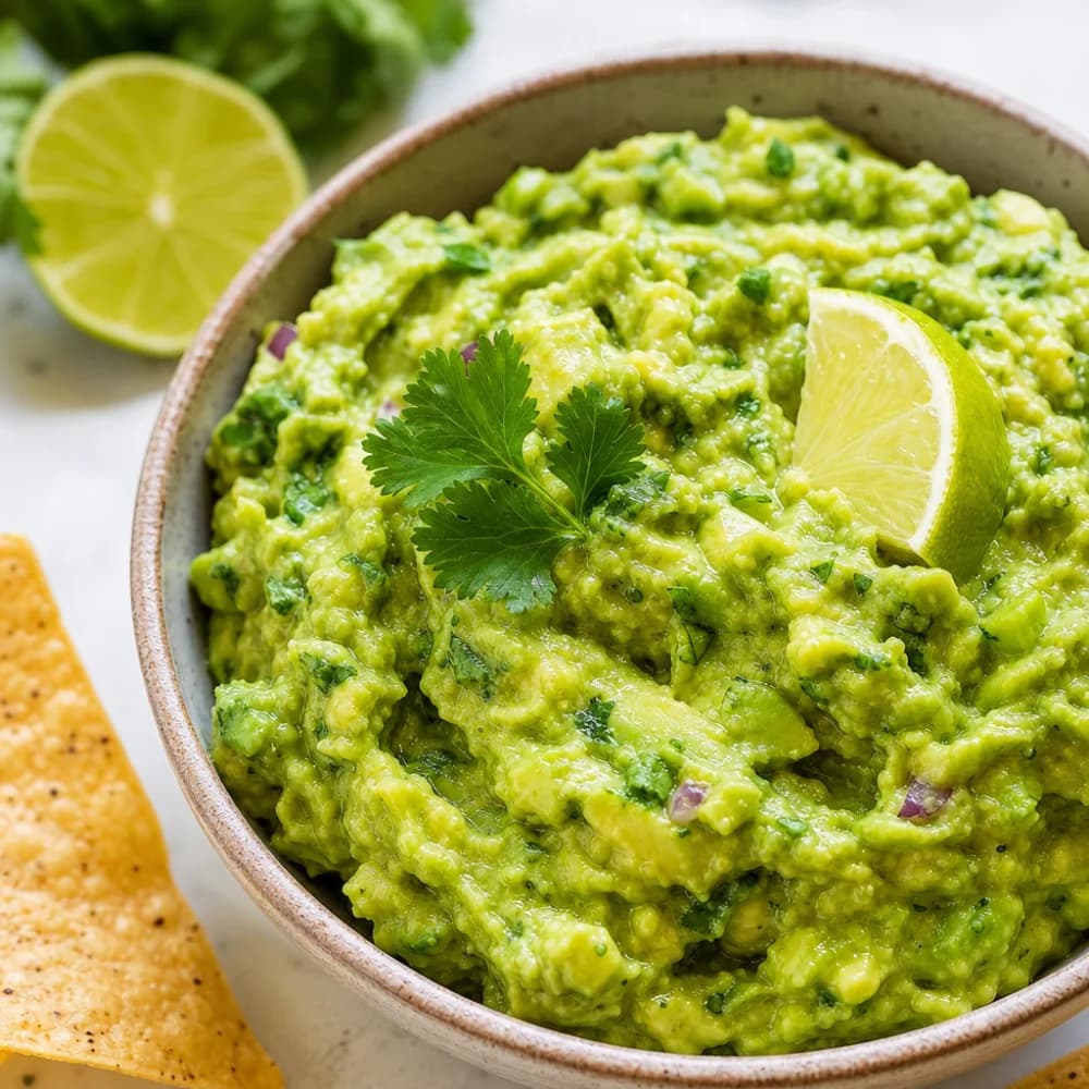 Cremige Avocado-Limetten-Guacamole mit Korianderkick