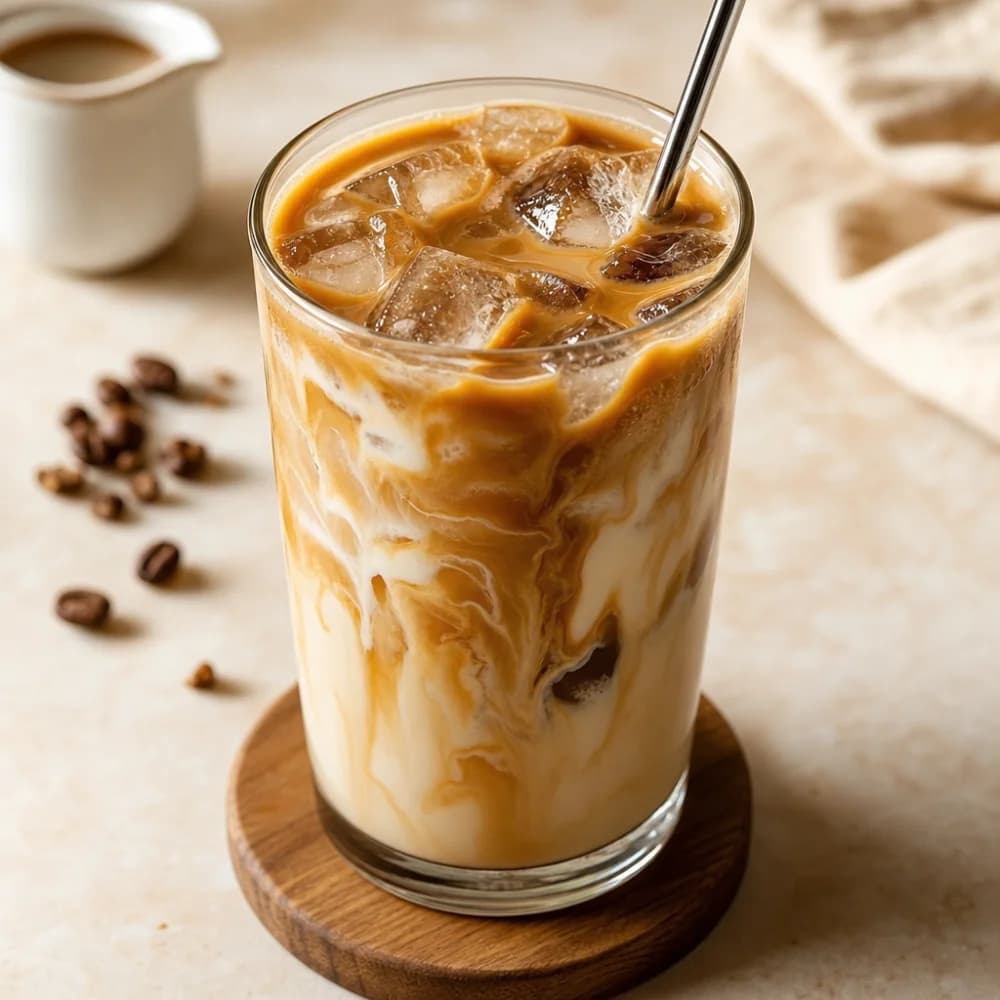 Cremiger Karamell-Eiskaffee mit Vanille-Note