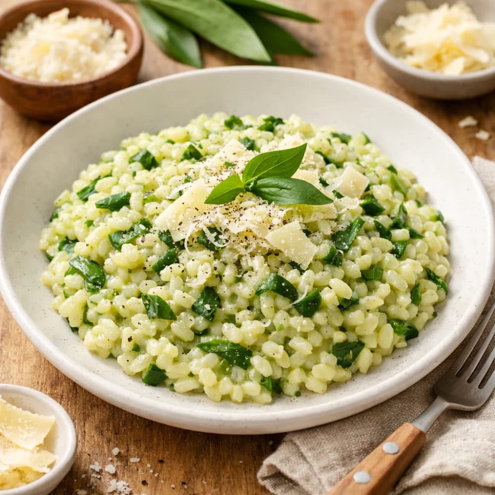 Cremiges Bärlauch-Risotto mit Parmesan
