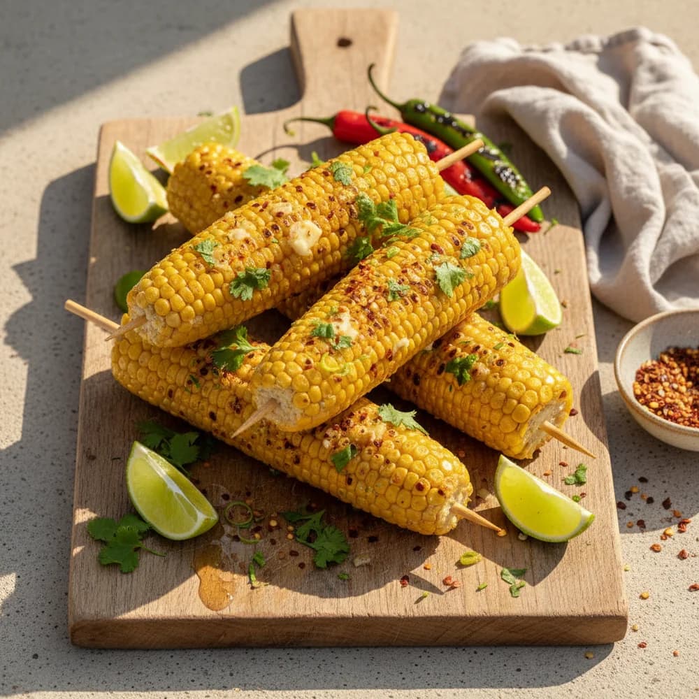 Gegrillte Chili-Limetten-Maiskolben: Sonnige Spieße für deine Party