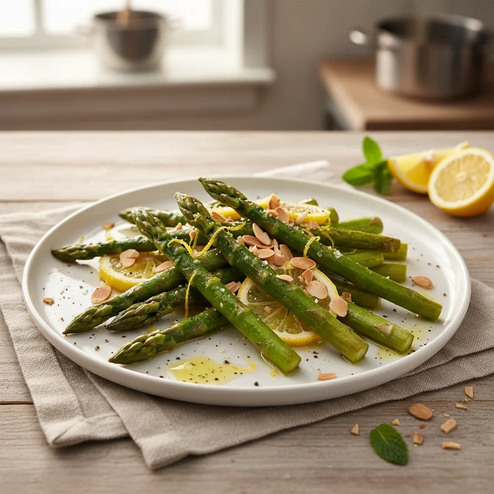 Grüner Spargel-Traum mit Zitrone und Mandelsplittern