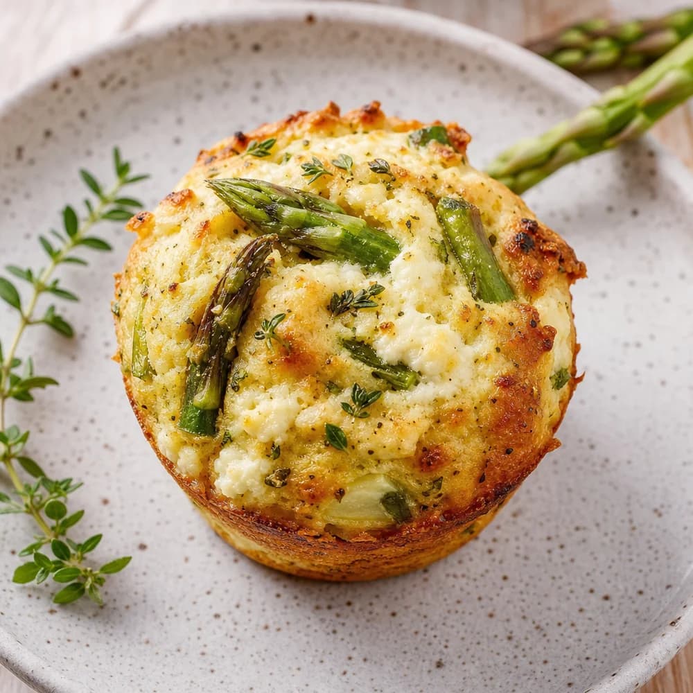 Herzhafte Spargel-Ricotta-Muffins mit Zitronenthymian