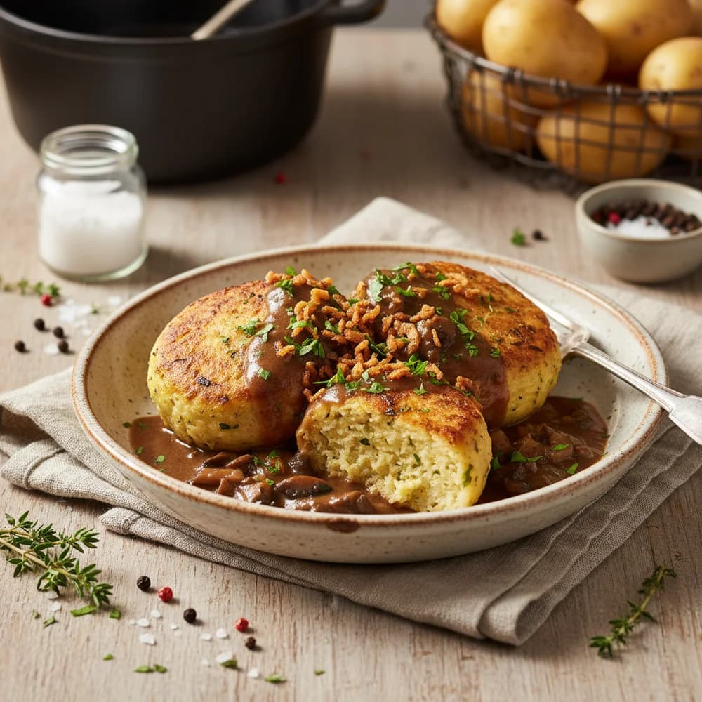 Herzhafte vegane Kartoffelknödel nach Omas Art