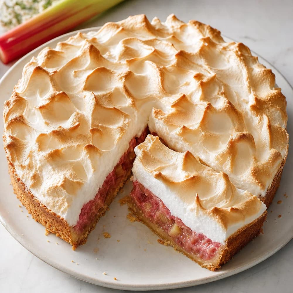 Himmlischer Rhabarber-Baiser-Kuchen
