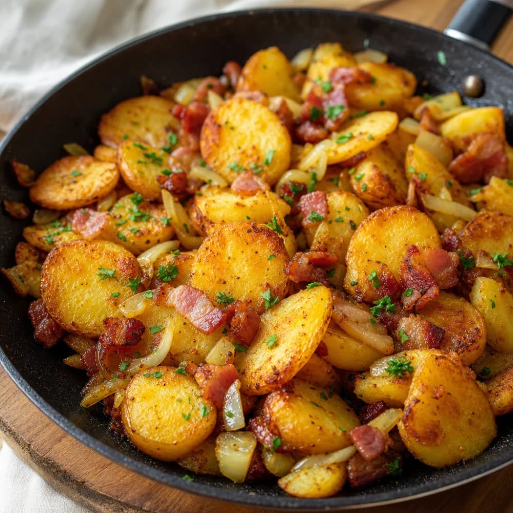 Knusprige Bauern-Bratkartoffeln mit Speck und Zwiebeln