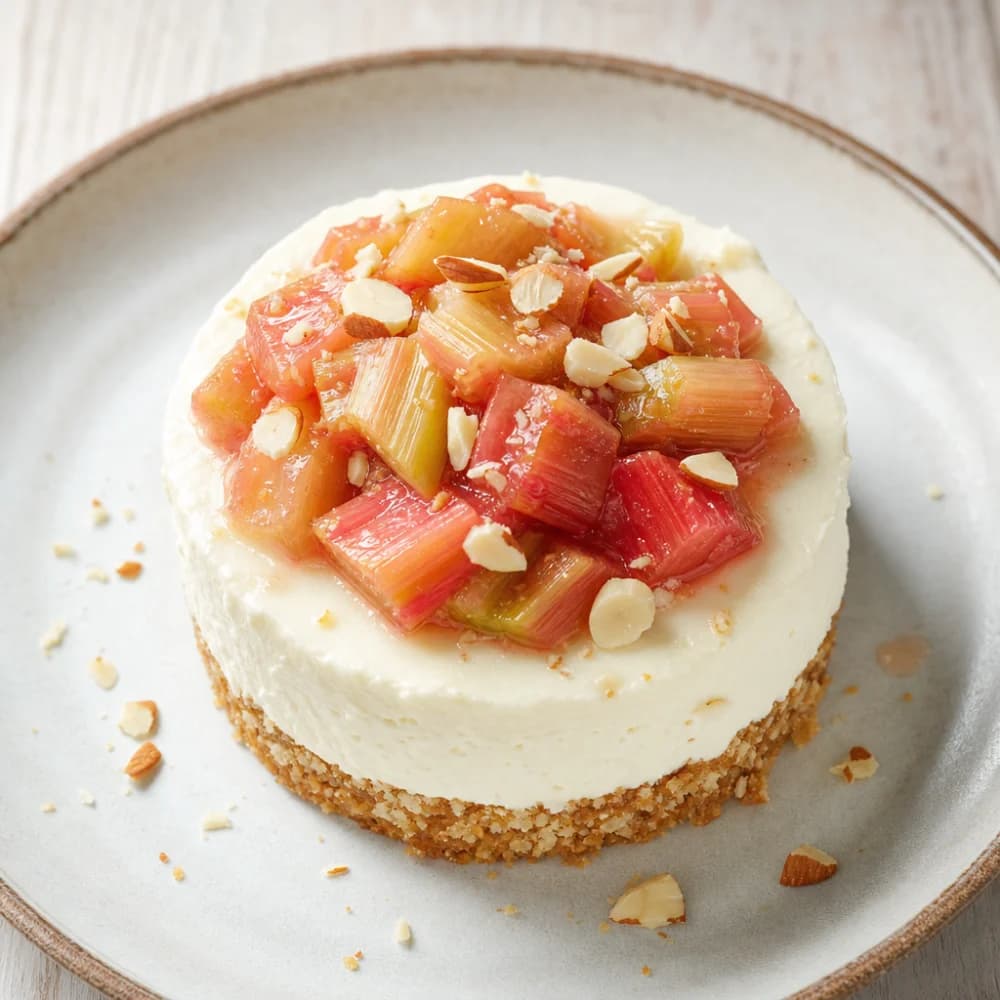 Rhabarber-Mascarpone-Törtchen mit knusprigem Mandelboden