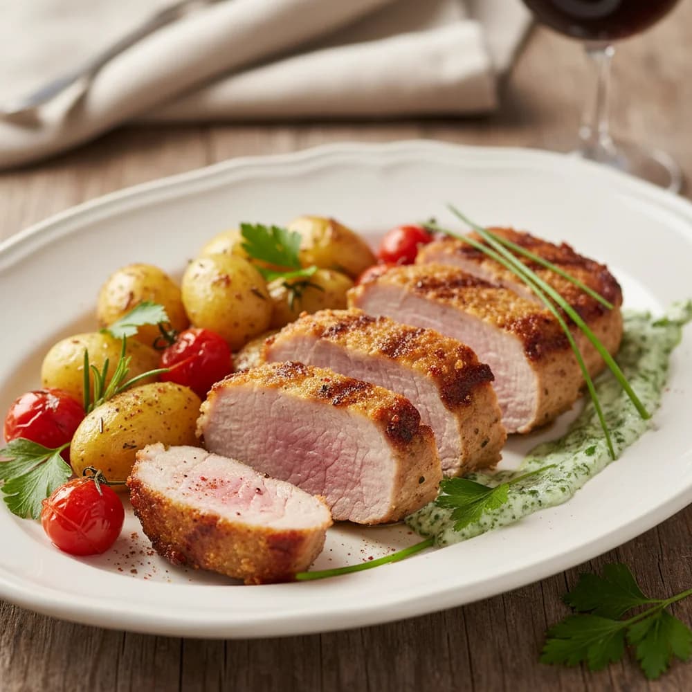 Zartes Schweinefilet aus dem Airfryer mit Kräuterkruste