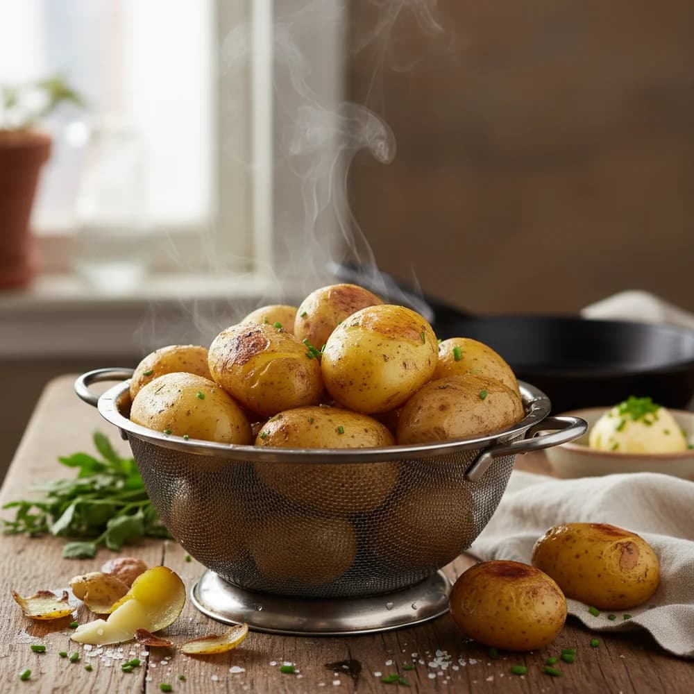 Perfekt gekochte Kartoffeln im Sieb – die richtige Kochzeit macht den Unterschied