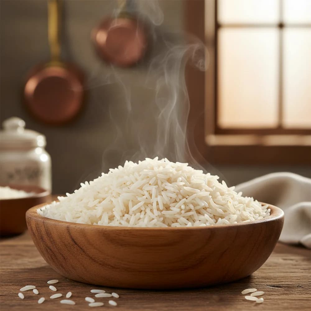 Perfekt gekochter Reis - locker und körnig in einer Schüssel